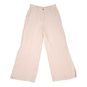 Boston Proper Linen Wide Leg Pants Natural Sz 10